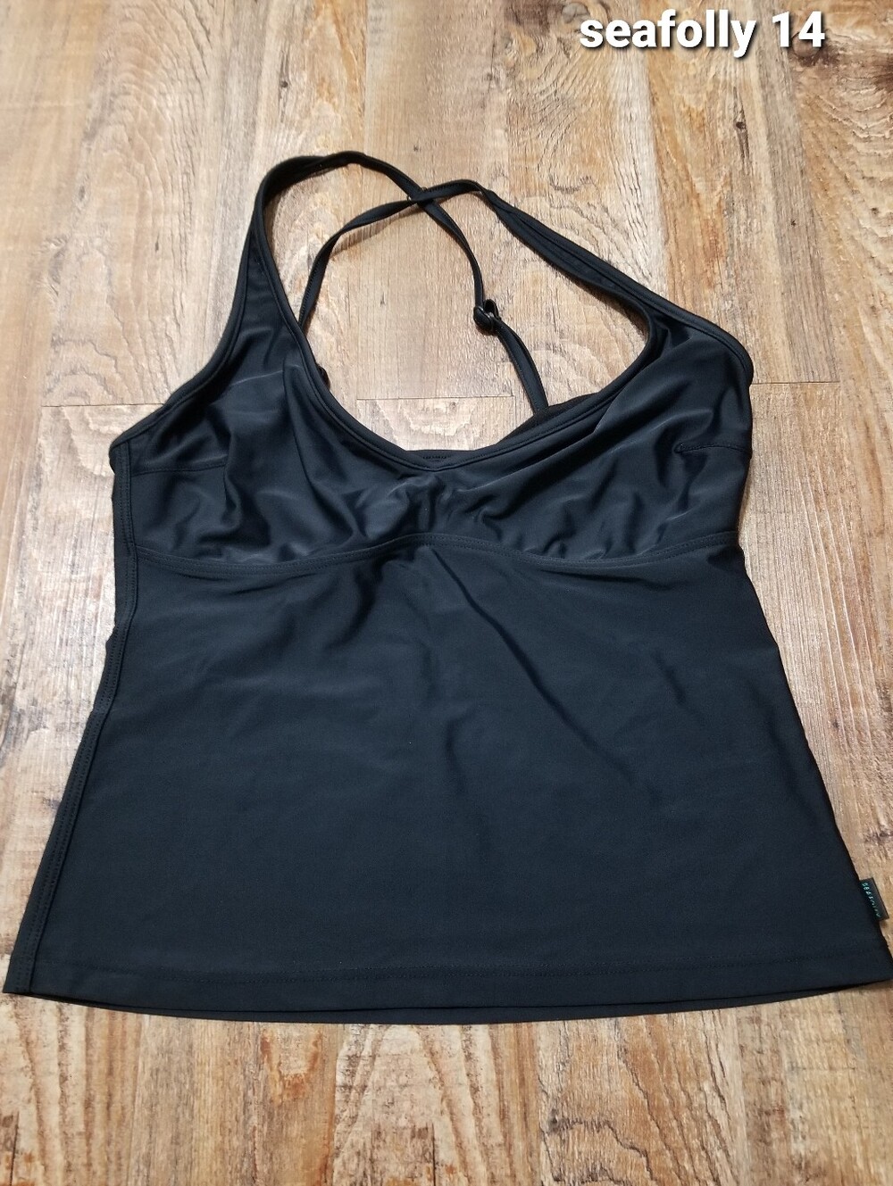 Seafolly Australia Black Swim Tankini Top 11/12